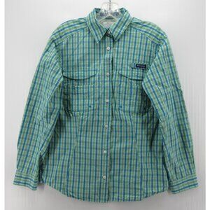 Columbia Top Small PFG Super Bonehead Omni-Shade Shirt Fishing Plaid